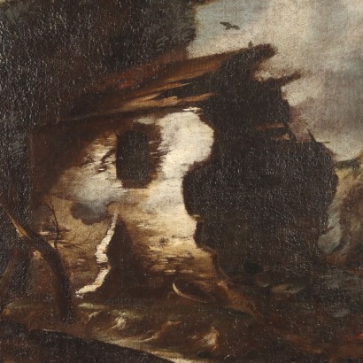 Painting Landscape with Building and Figures