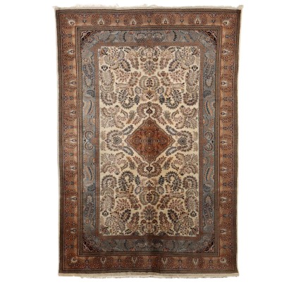 Antiker Kashmir Teppich Baumwolle Feiner Knoten Indien 270 x 184 cm