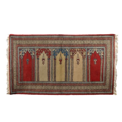 Tapis Ancien Asiatique Coton Noeud Fin Pakistan 166 x 97 cm