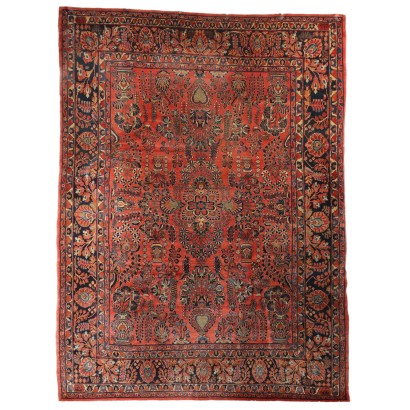 Antique Saruk American Carpet Cotton Heavy Knot Iran 138 x 103 In