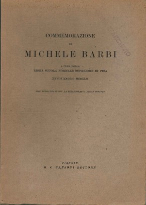 Commemorazione di Michele Barbi