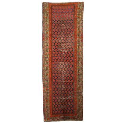 Tapis Ancien Asiatique Coton Laine Noeud Fin 295 x 100 cm