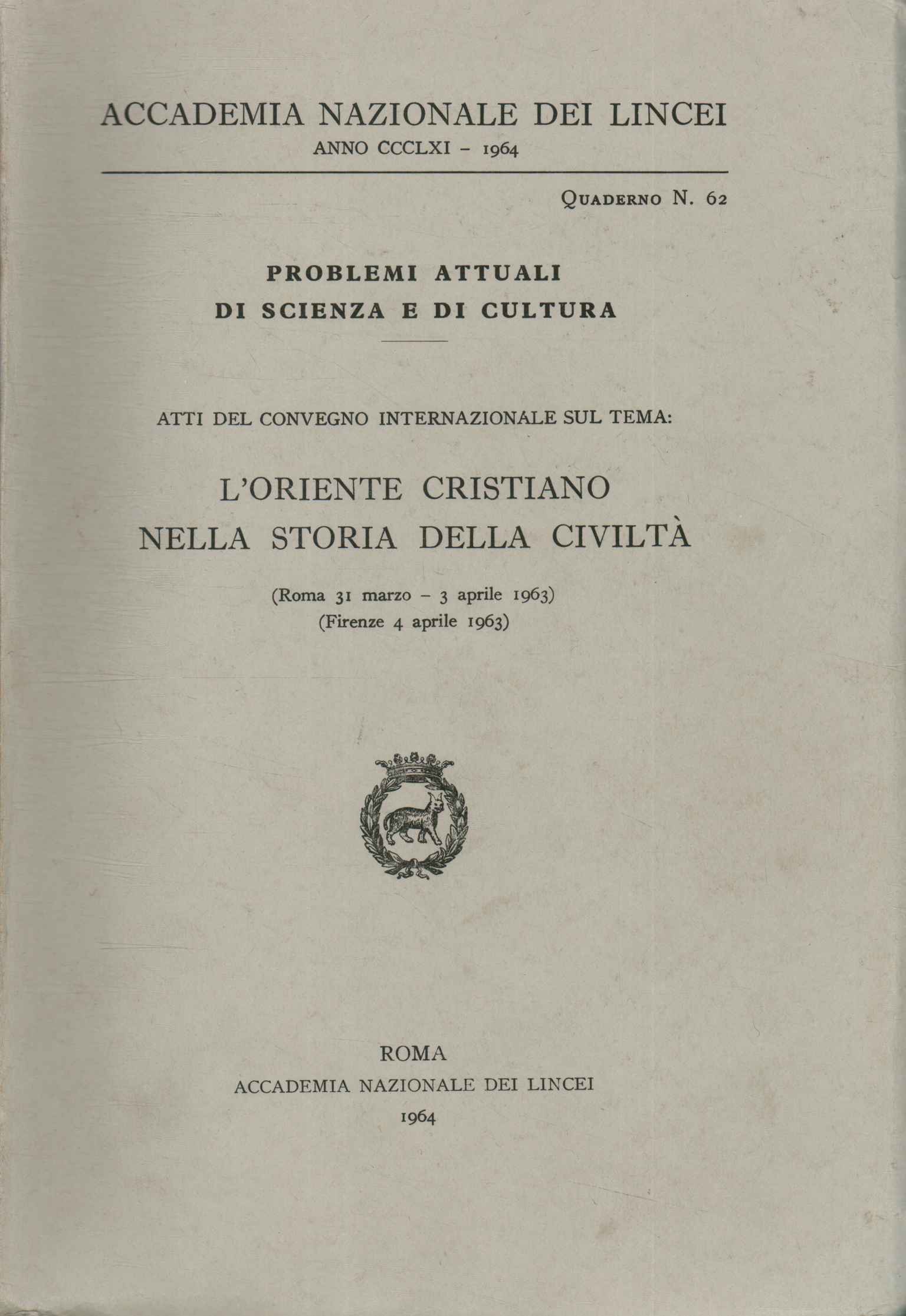 L'Oriente cristiano nella storia%,L'Oriente cristiano nella storia%