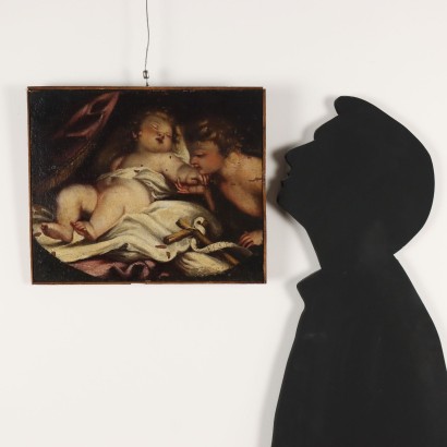 Painting of Baby Jesus sleeping with,Baby Jesus sleeping with St.