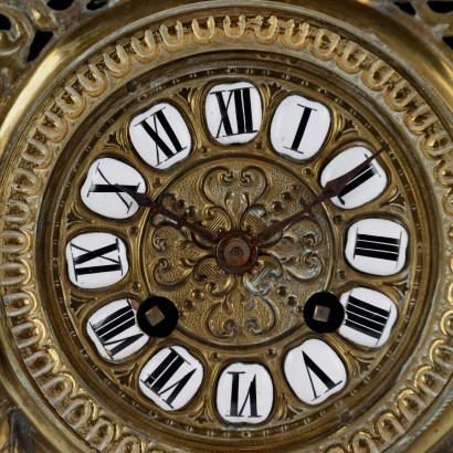 Trittico Orologio in Bronzo Dorato