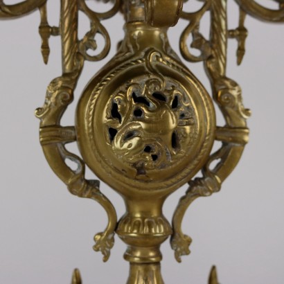 Triptych Clock in Gilded Bronze