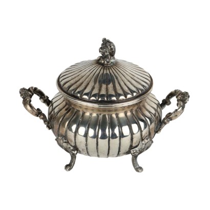 Antique Sugar Bowl Silver Milan Italy XX Century