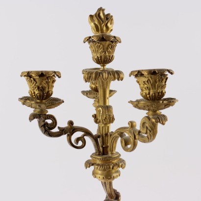 Pareja de Candelabros de Bronce Dorado