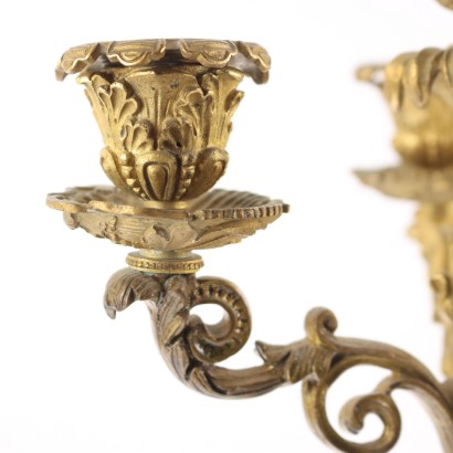 Pair of Gilded Bronze Candelabra