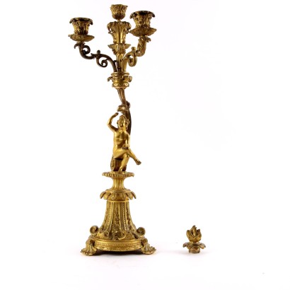 Pair of Gilded Bronze Candelabra