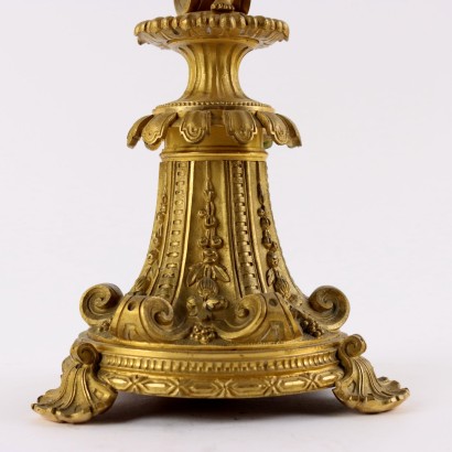 Coppia di Candelabri in Bronzo Dorato