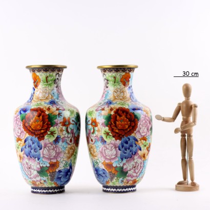 Pair of Cloisonné Vases