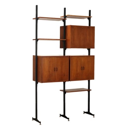 Vintage Bookcase Teak Metal Italy 1950s-1960s