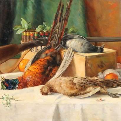 Peinture d'Alfio Paolo Graziani,Nature morte avec gibier,Alfio Paolo Graziani,Alfio Paolo Graziani,Alfio Paolo Graziani