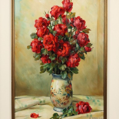 Painting by Alfio Paolo Graziani, Floral composition, Alfio Paolo Graziani, Alfio Paolo Graziani, Alfio Paolo Graziani