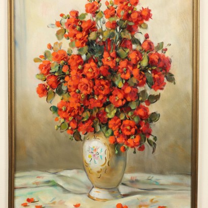 Gemälde von Alfio Paolo Graziani, Blumenkomposition aus roten Rosen, Alfio Paolo Graziani, Alfio Paolo Graziani, Alfio Paolo Graziani, Alfio Paolo Graziani