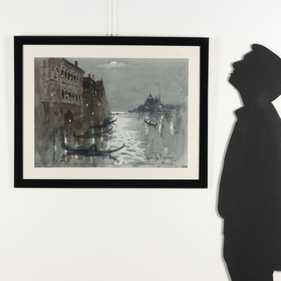 Pintura de Giulio Falzoni,Tarde en el Gran Canal,Giulio Falzoni,Giulio Falzoni,Giulio Falzoni,Giulio Falzoni