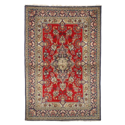 Antiker Saruk Teppich Baumwolle Großer Knoten Iran 208 x 136 cm