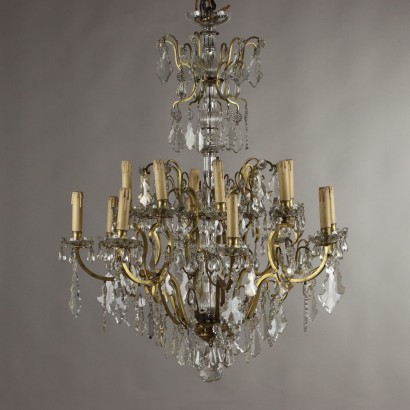 Antique Chandelier Gilded Bronze Italy XX Century