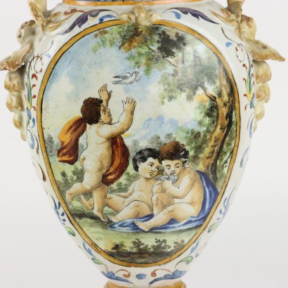 Coppia di Anfore in Maiolica