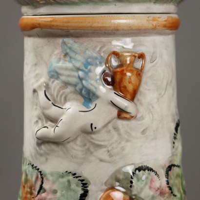 Column with Cache Pot in Capo Ceramic