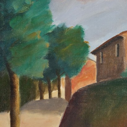 Painting by Nino Tirinnanzi,Landscape with farmhouses,Nino Giovanni Tirinnanzi,Nino Giovanni Tirinnanzi,Painting by Nino Tirinnanzi,Nino Giovanni Tirinnanzi