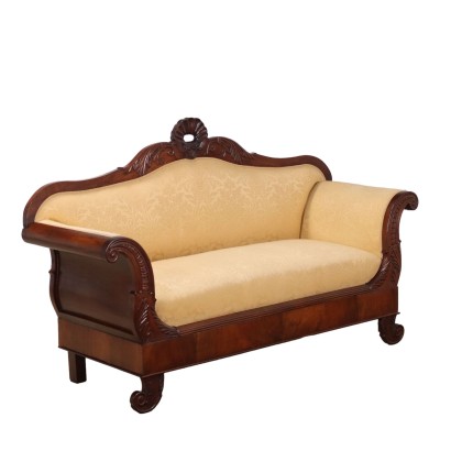 Antikes Sofa Louis Philippe Walnuss Italien des XIX Jhs