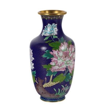 Antiker Cloisonné Vase Dekorationen China des XX Jhs