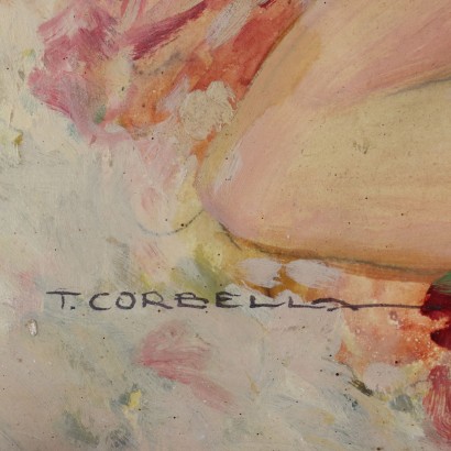 Pintura de Tito Corbella,Niña con rosas,Tito Corbella,Tito Corbella,Tito Corbella