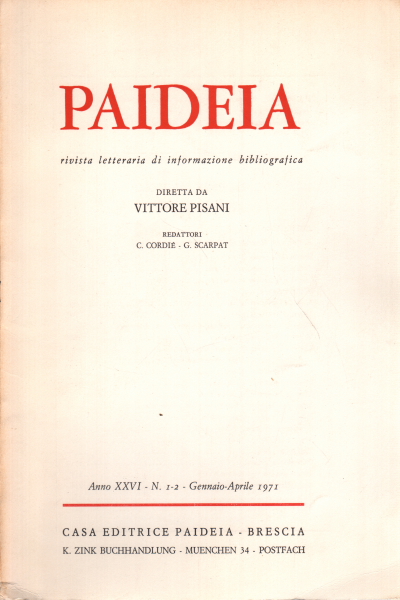 Paideia. Anno XXVI, 1971. Volumi 2