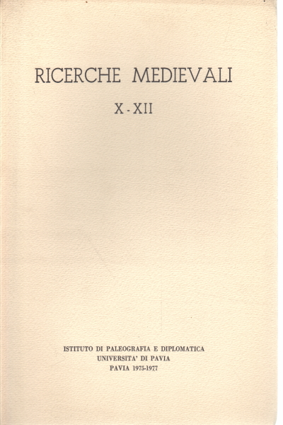 Medieval research X-XII, AA.VV.