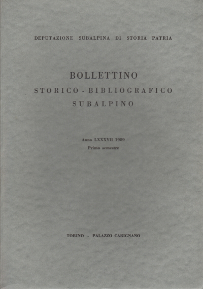 Subalpine historical-bibliographical bulletin Year LX, AA.VV.