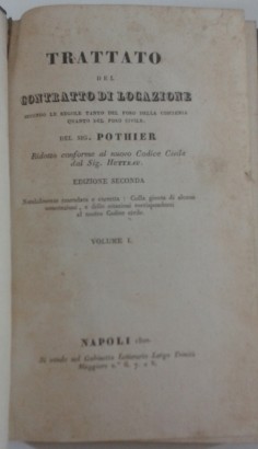 Trattato del contratto di locazione secondo le reg, Robert Joseph Pothier