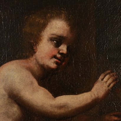 arte, arte italiano, pintura italiana antigua, pintura alegórica, putti naipes