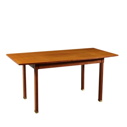 Table Stained Beech Mahogany Veneer Vintage Italy 1960s