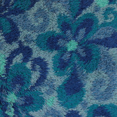 Shaggy Vintage Flowered Carpet