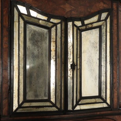 Big Trumeau with Mirrors Walnut Slab Italy 20th Century