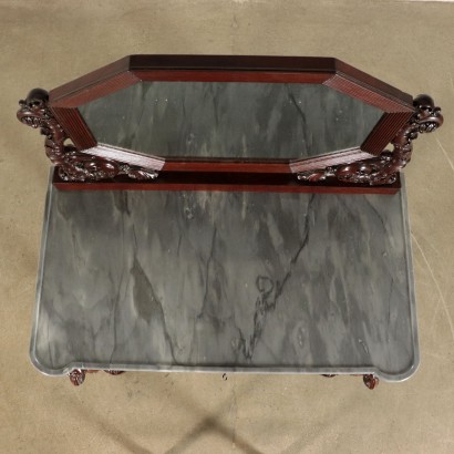 Elégante Console avec Miroir Acajou Italie Vers 1830