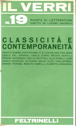 Il Verri n.19. Classicità e contemporaneità