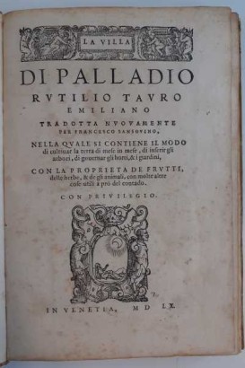 Villa de Palladio Rutilio Tauro Emiliano tradot, Rutilio Tauro Emiliano Palladio