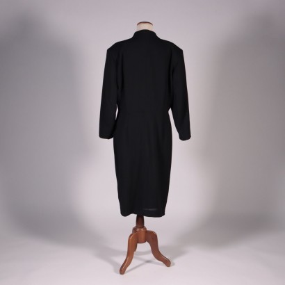 Vintage Max Mara Black Dress Italy 1980s 1990s