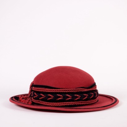 modamilano#cappellovintage#cappellomilano#modavintage#,Cappello Da Donna In Feltro Rosso Vint