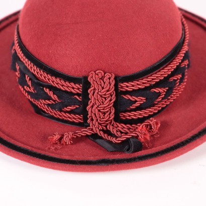 modamilano#cappellovintage#cappellomilano#modavintage#,Cappello Da Donna In Feltro Rosso Vint