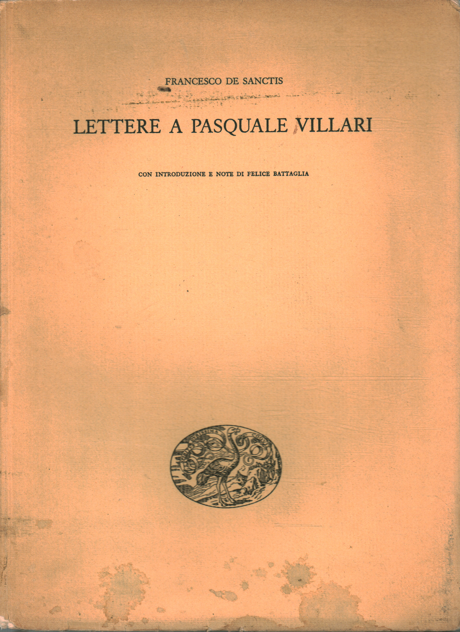 Cartas a Pasquale Villari y Francesco De Sanctis