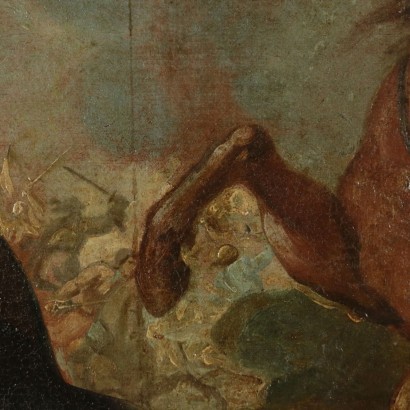 Scène de Bataille Huile sur Toile Italie XVII Siècle