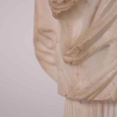 Sculpture of a Roman Matron White Marble Italy 19th Century