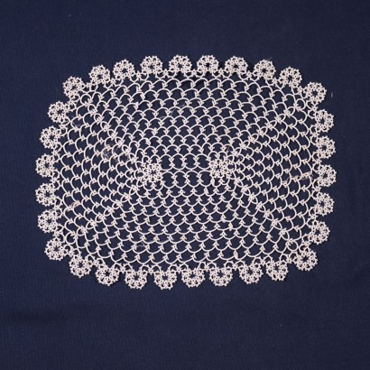 Paire De Napperons Dentelle Frivolité Coton Italie 20ème Siècle