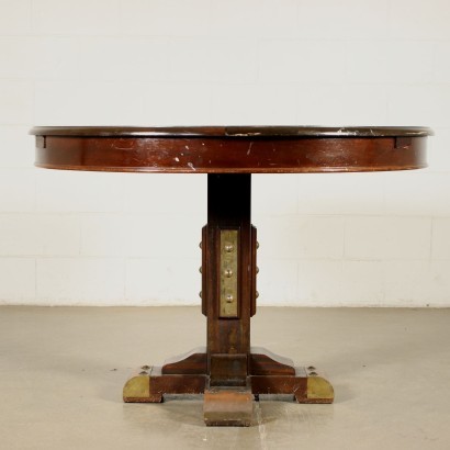 Table Mahogany Brass Mahogany Veneer Italy 1950s 1960s