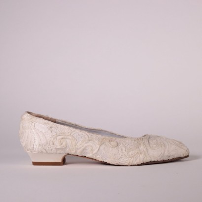 #vintage #vintageclothing #vintageabitivintage #vintagemilano #vintagefashion, Zapatos Vintage en Encaje Blanco