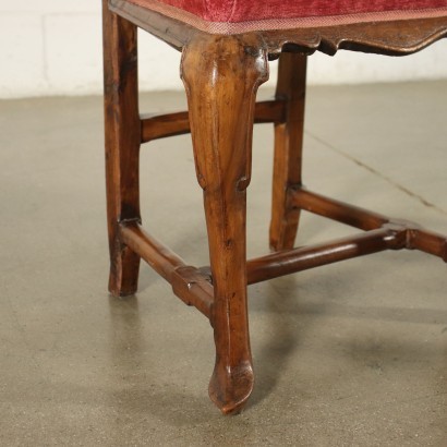 Pair of Chairs Walnut Padded Modena Italy 18th Century